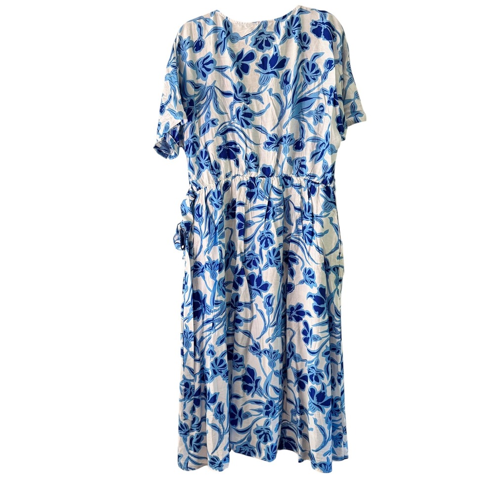 Seta T Floral Maxi Dress V Neck‎ Short Sleeve Casual Summer Dress XL - Picture 5 of 9